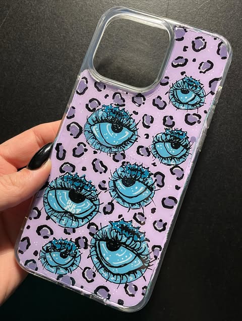 hand painted eyes phone case - $66